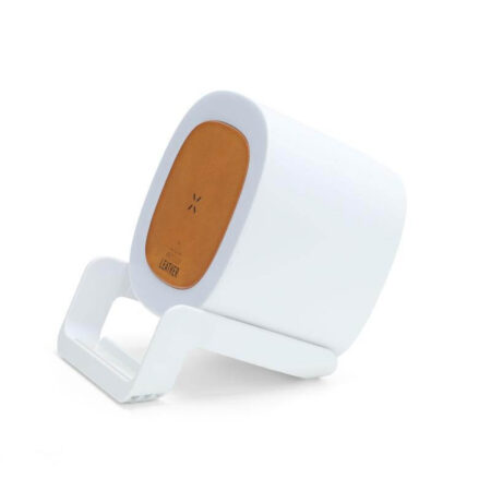 TASOVA – @memorii Recycled Leather 15W Wireless Charger Bluetooth Speaker – White-Tan
