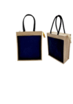 BG-9118 JUTE/ CANVAS BAG WITH ZIPPER
