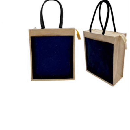 BG-9118 JUTE/ CANVAS BAG WITH ZIPPER