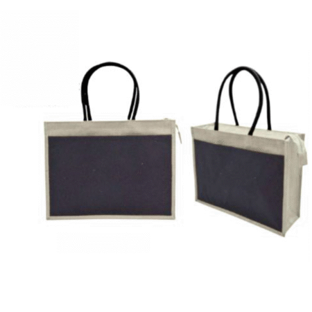 BG-9116 JUTE /CANVAS BAG WITH ZIPPER