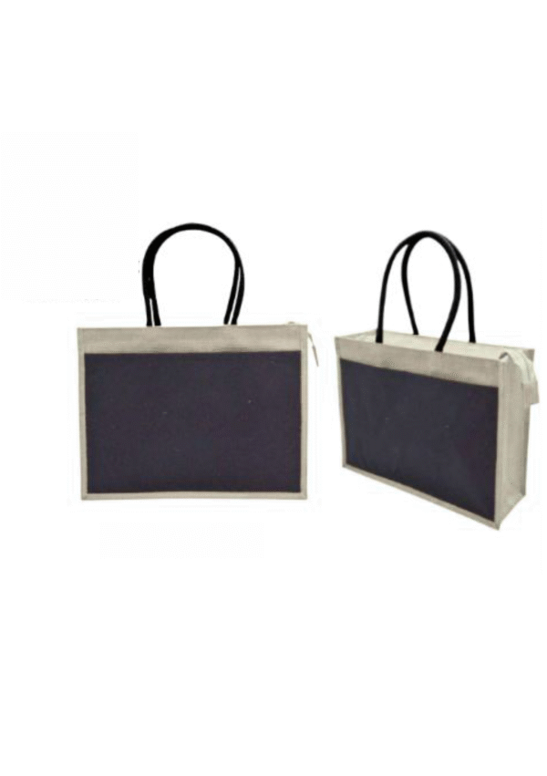 BG-9116 JUTE /CANVAS BAG WITH ZIPPER