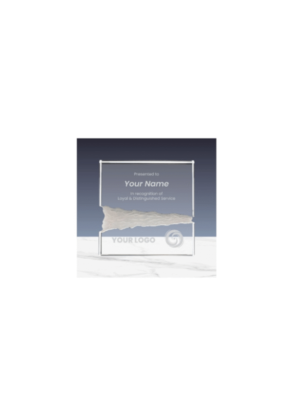 AT-8028 - Square Crystal Awards in Fiber Hardboard Box