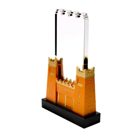AT-8127 - Castle Design Crystal Award in Black Presentation Box