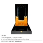 AT-8127 - Castle Design Crystal Award in Black Presentation Box