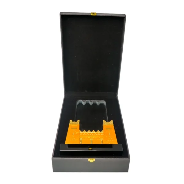 AT-8127 - Castle Design Crystal Award in Black Presentation Box