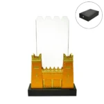 AT-8127 - Castle Design Crystal Award in Black Presentation Box