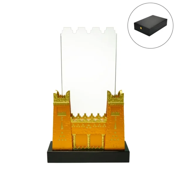 AT-8127 - Castle Design Crystal Award in Black Presentation Box