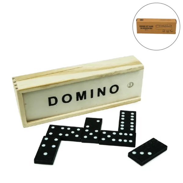 GN-1069 Domino Set Game in Wooden Slide Box
