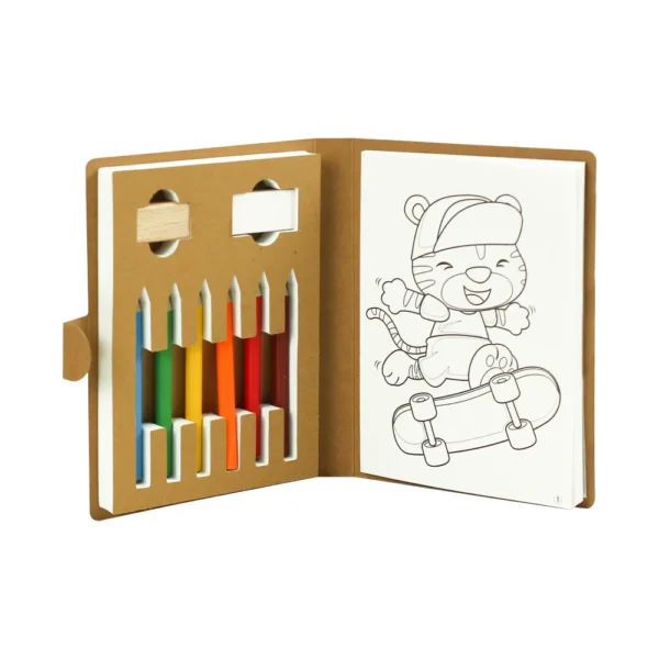 GN-1095-  Eco-Friendly Drawing Pad Set, Colored Pencils Sharpener Eraser