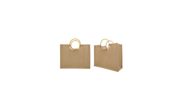 BG-9129 - JUTE BAG LAMINATED WITH CANE HANDLE