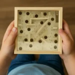 GN-1070 Wooden Maze Board Game with Silver Metal Ball