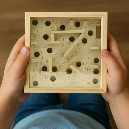 GN-1070 Wooden Maze Board Game with Silver Metal Ball