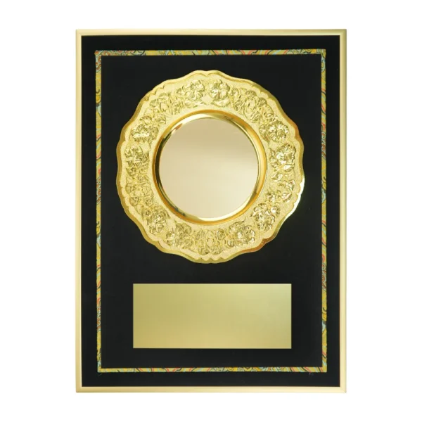 SG-7055 - Aluminum Award Plaque A3 Size with Stand & Gold Plate in Presentation Box