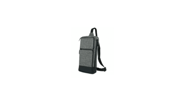 BG-9049 - Sling Crossbody Bags in Grey and Black Polyester Material