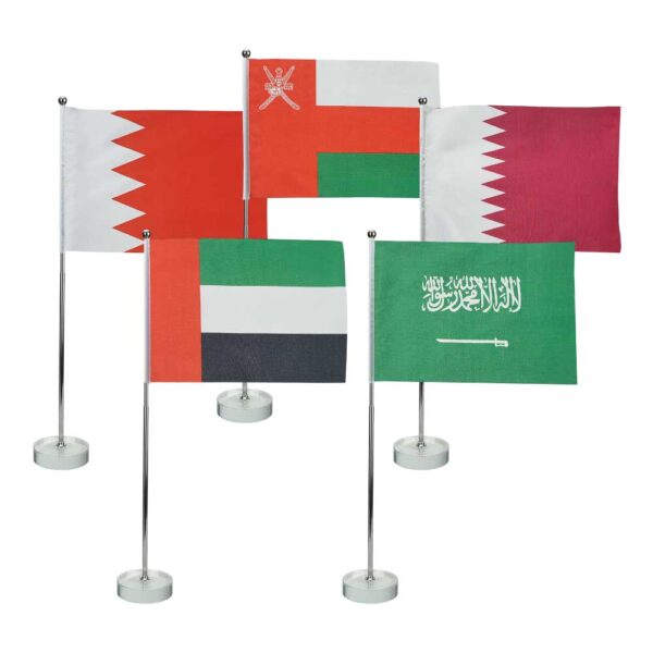 SG-7009 - Flag with Metal Pole & Clear Glass Round Base