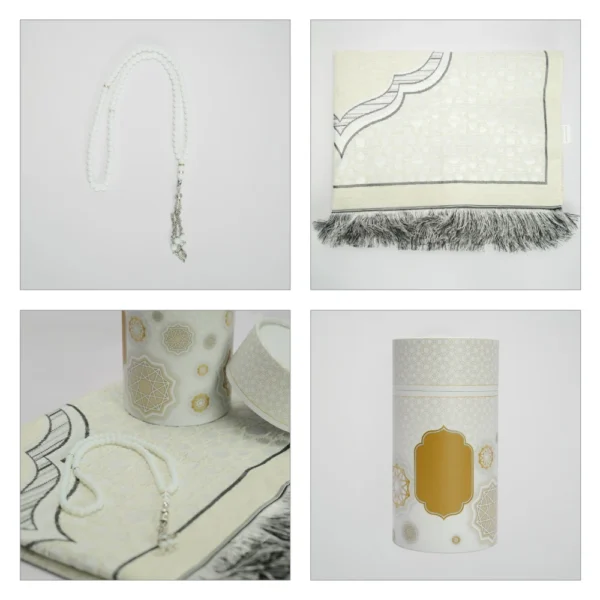 GN- 1103 - Prayer Mat with Tasbih in Tubular Box Best Ramadan Gifts