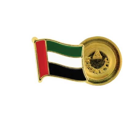 SG-7053 - UAE FLAG METAL BADGE, BACKSIDE WITH METAL