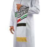 SG-7004 - UAE Flag Polyester Scarf with Gold Tassel