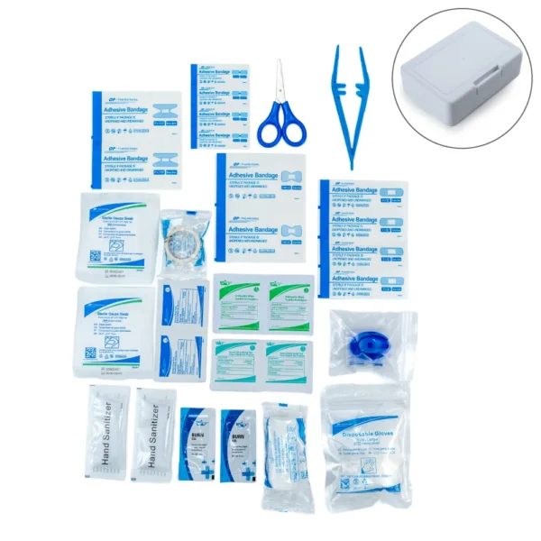 GN-1108 First Aid Kit Set, 16 Essential Items in White Box