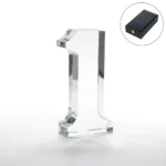 AT-8132 Crystal Glass Trophy in Number One Shape with Gold Lock Closure Box