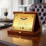AT-8128 Wooden Plaque – Horizontal with Presentation Box