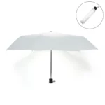 7059 Bi-Fold Umbrella in White Color with Velcro Closure and Pouch