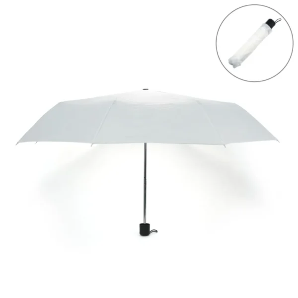 7059 Bi-Fold Umbrella in White Color with Velcro Closure and Pouch