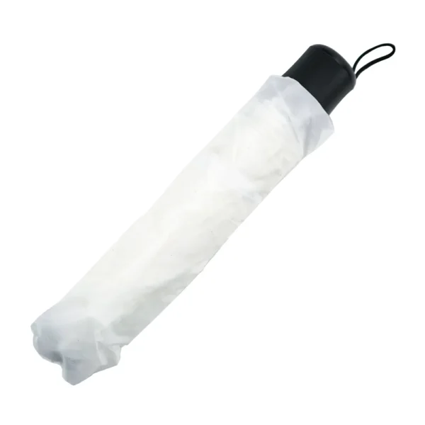 7059 Bi-Fold Umbrella in White Color with Velcro Closure and Pouch